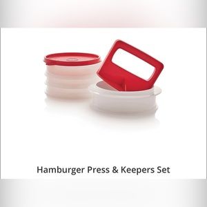 Tupperware Hamburger Press & Keepers Set